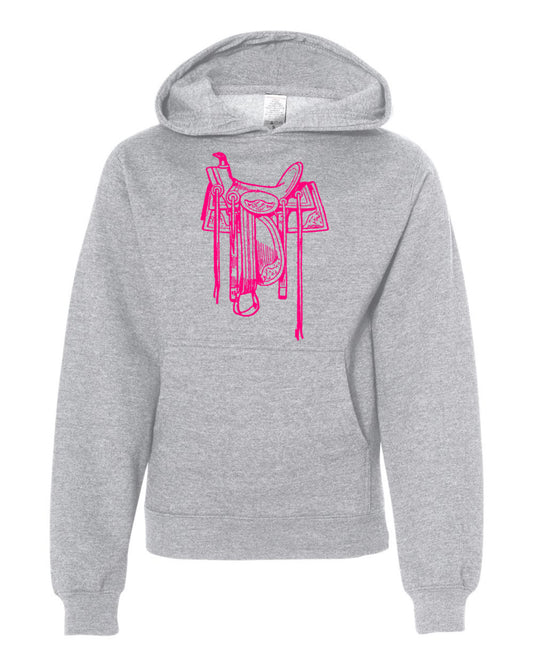 Pink Saddle Hoodie - Youth